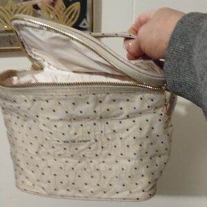 Kate Spade Cream and Black Polka Dot Cosmetic Bag